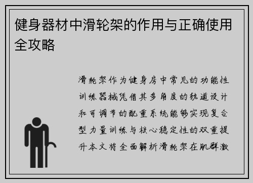 健身器材中滑轮架的作用与正确使用全攻略